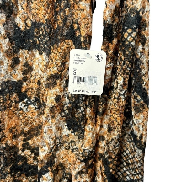 NWT Free People Out For The Night Top in Snake Combo Size Small - Picture 6 of 12